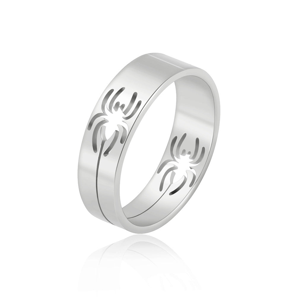 Titanium Steel Male Female Personality Hollow Spider Ring