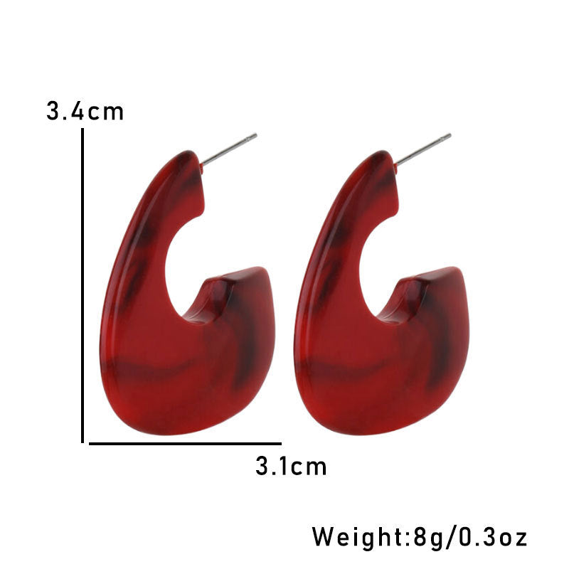 Women's Christmas For Vintage Wine Red Acrylic Earrings