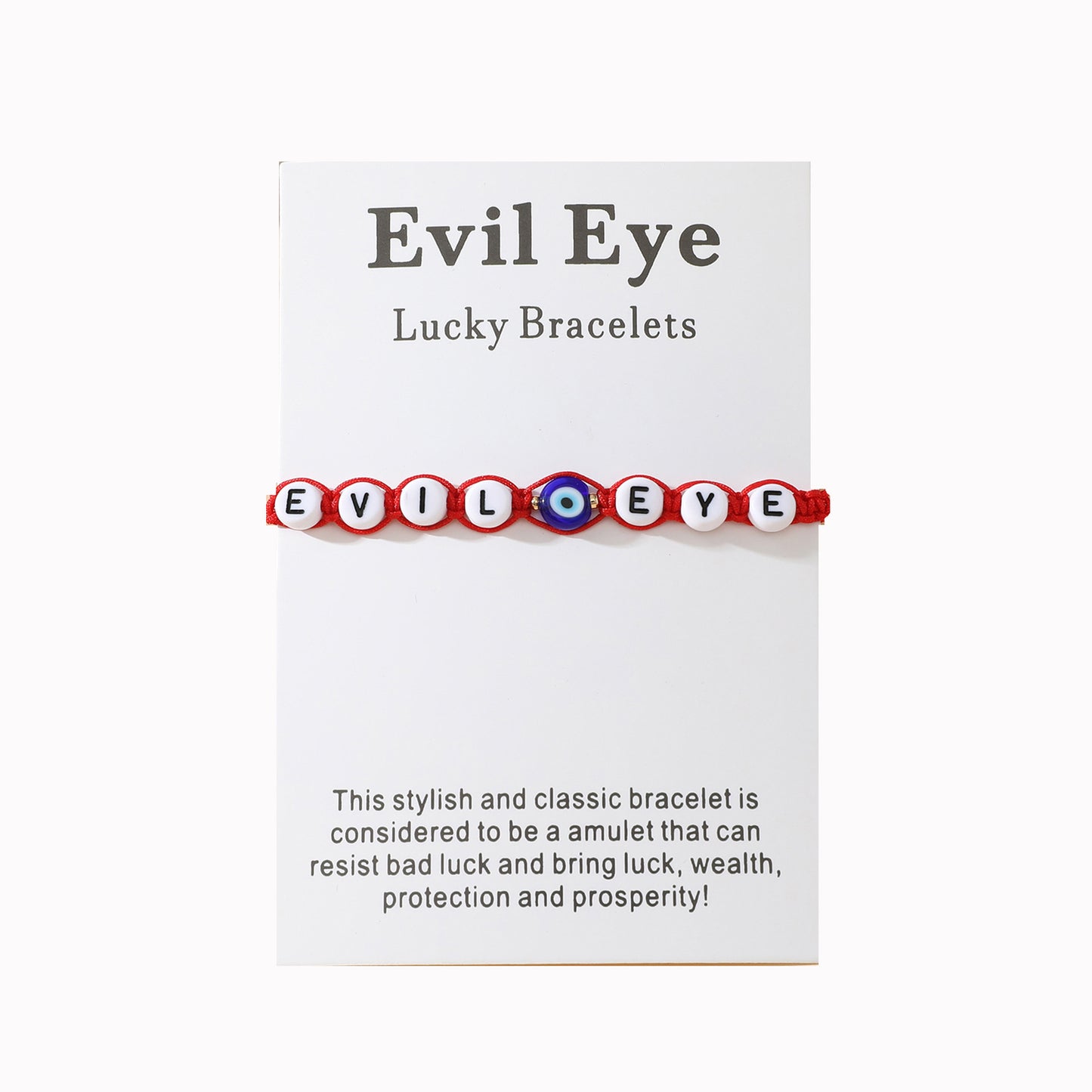 Personality Glass Devil Eye Letter Beaded Flat Bracelets