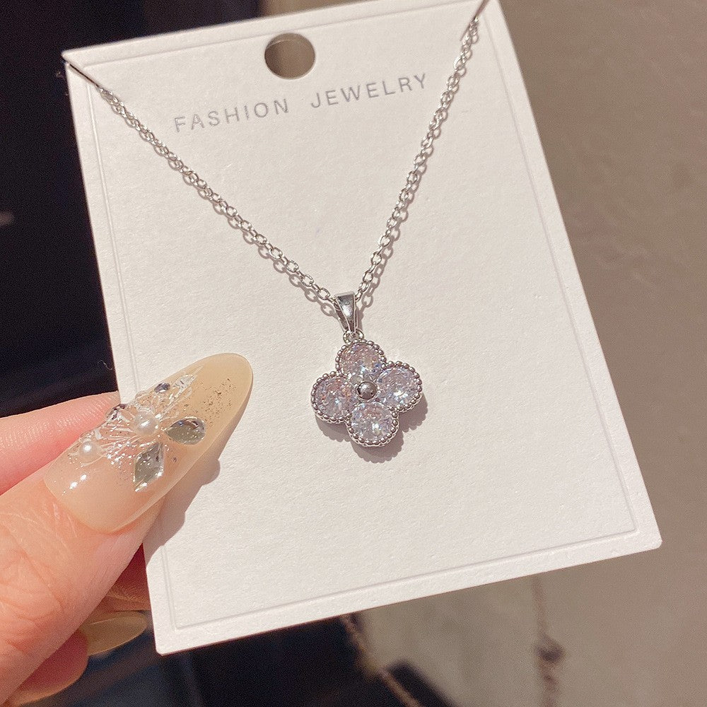 Women's Minority Simple Fashionable Elegant Zircon Clavicle Chain Titanium Steel Accessory Necklace