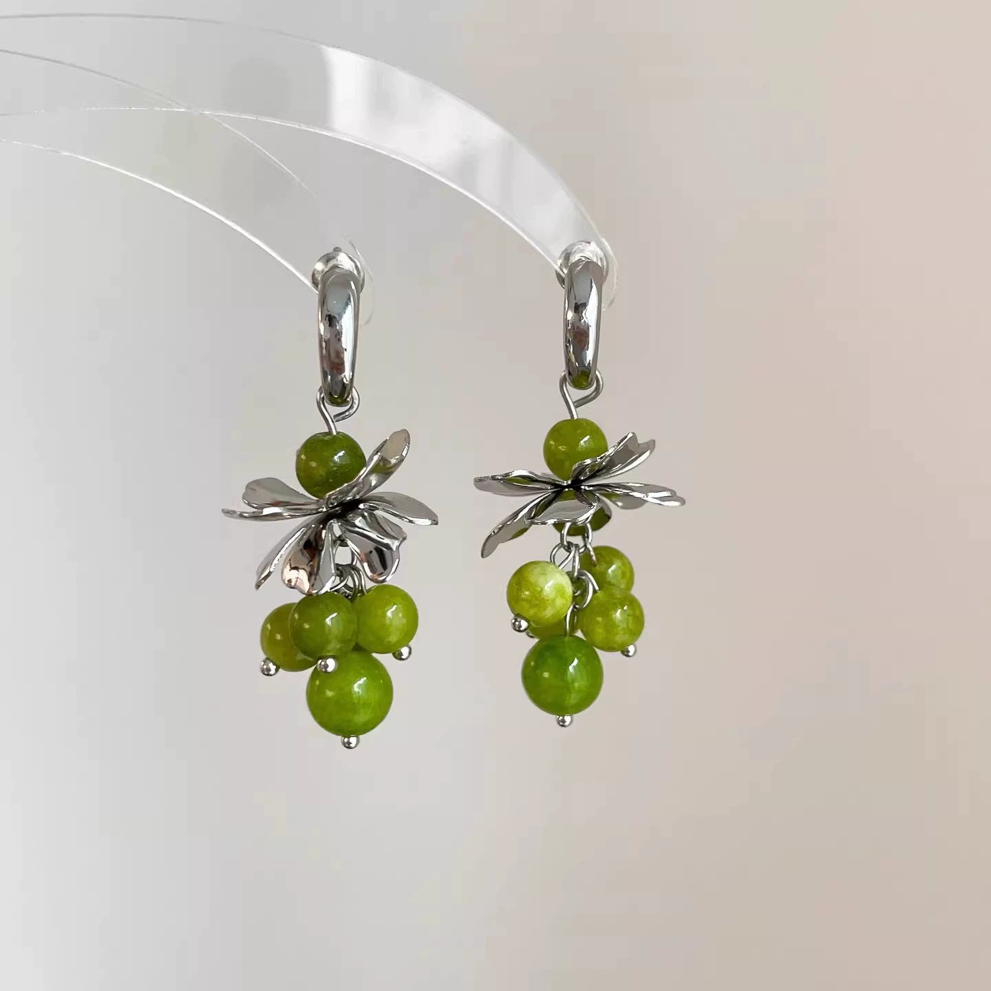 Green Grape Cluster Female Cold Sense Niche High Earrings