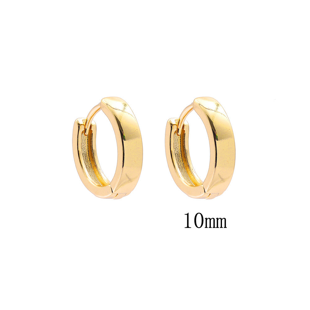 Simple Gold Stainless Steel Classic Basic Style Earrings