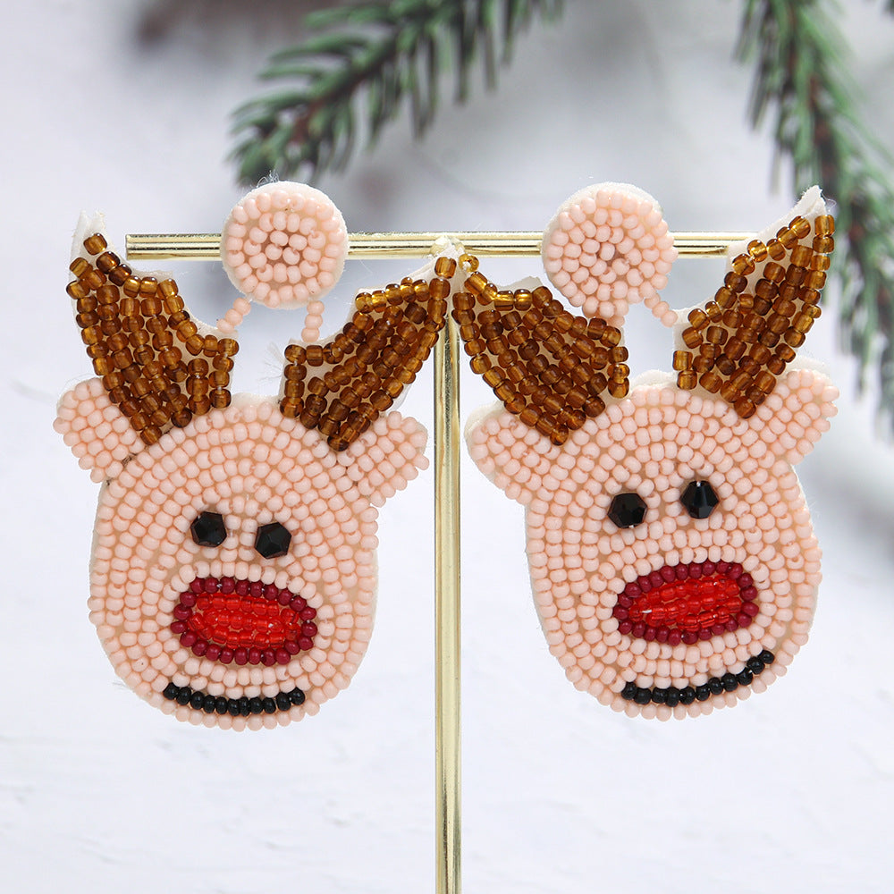 Bead Exaggerated Personalized Handmade Beaded Ethnic Earrings