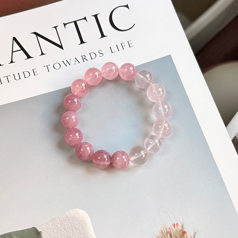 Women's Gradually Pink Natural Purple Horse Crystal Bracelets