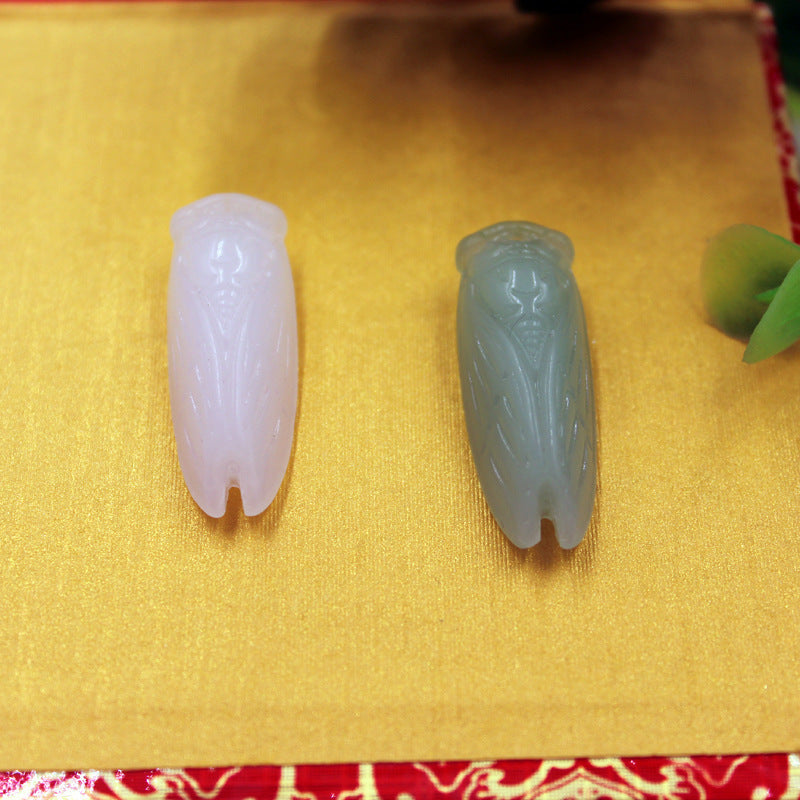 Jade Glass White Peace Stall Temple Pendants