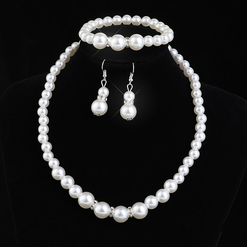 Comfortable Classy Bridal Full Diamond Clavicle Jewelry Set
