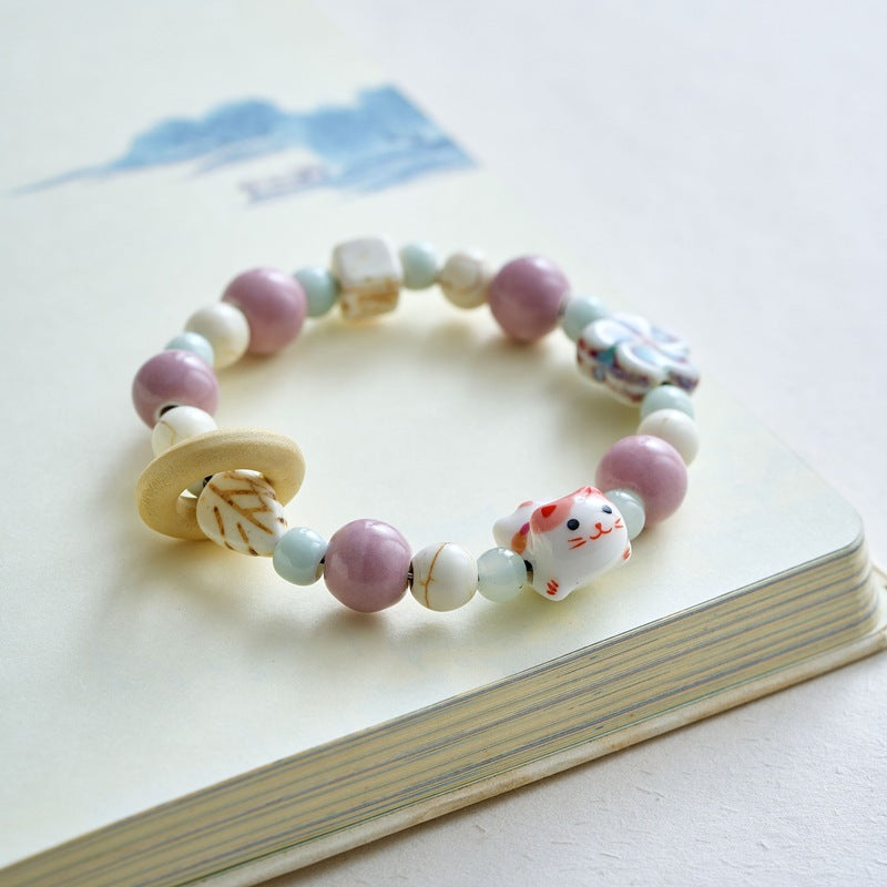 Chinese Natural Stone Porcelain Minimalist Female Bracelets