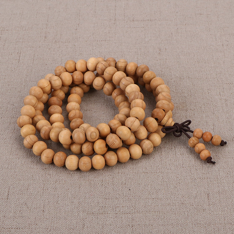 Women's & Men's Peach Wood Beads Primary Color Crafts Couple Bracelet