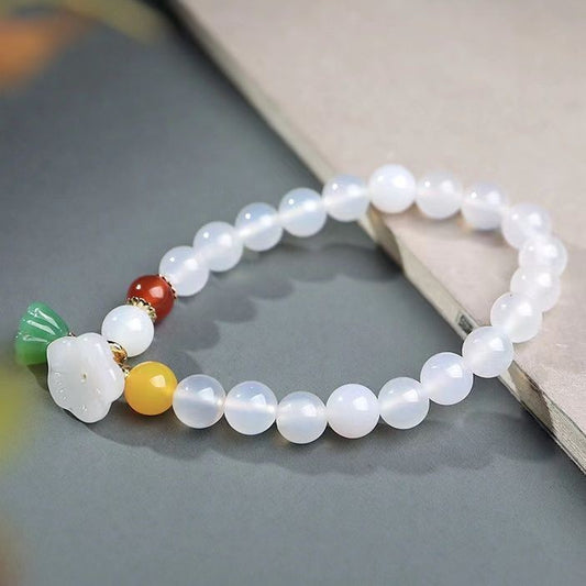 Agate Lotus Seedpod White Tea Fresh Bracelets