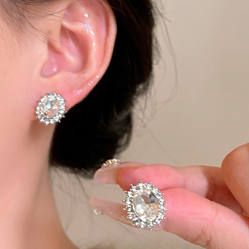 Women's Big Diamond Zircon Unique Niche Design Earrings