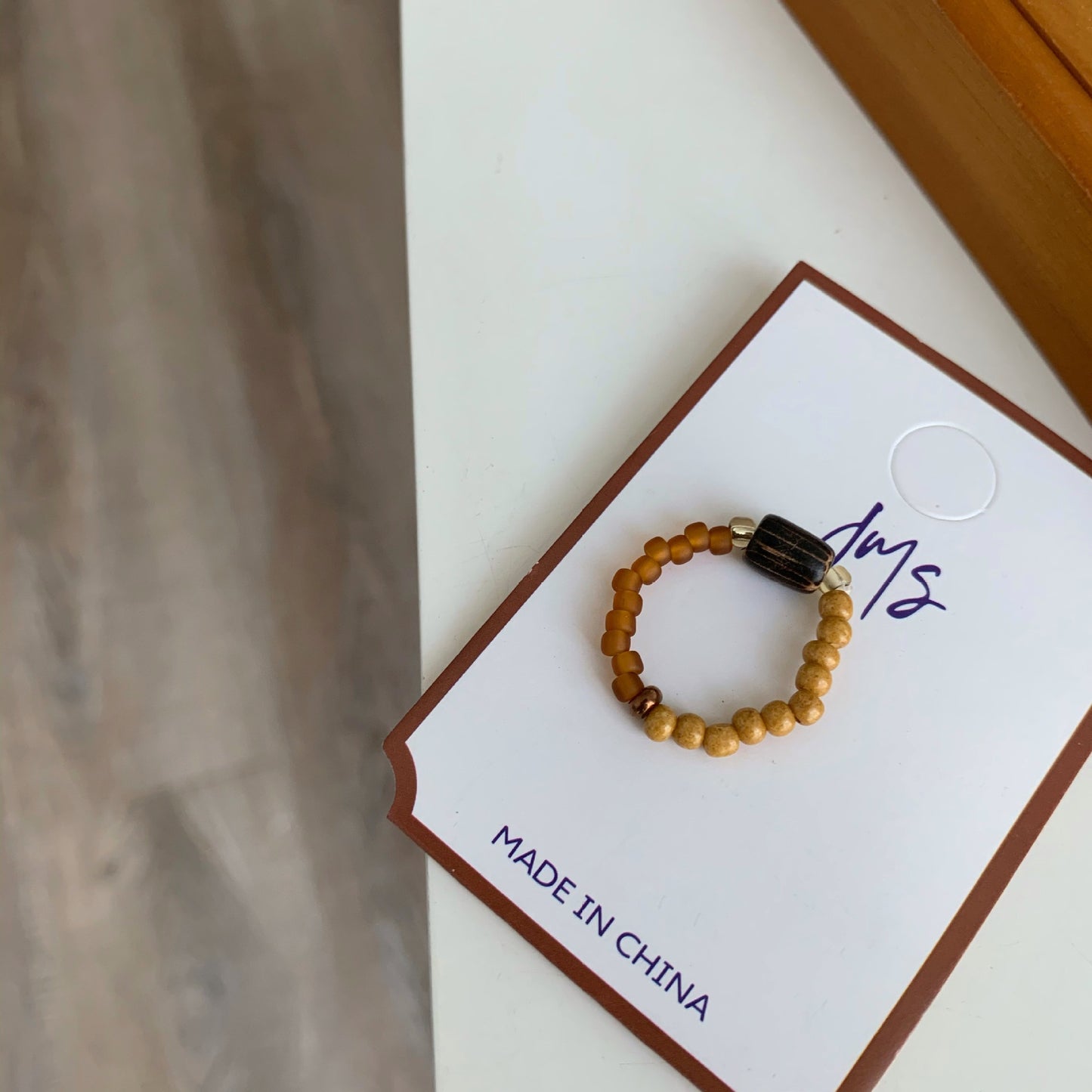 Women's Retro Simple Handmade Beaded Natural Stone Rings