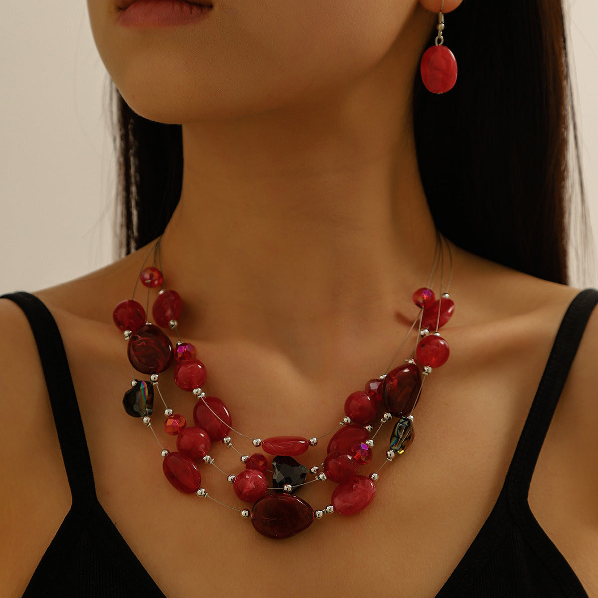 Colorful Beaded Turquoise Fashion Elegant High-grade Jewelry Set