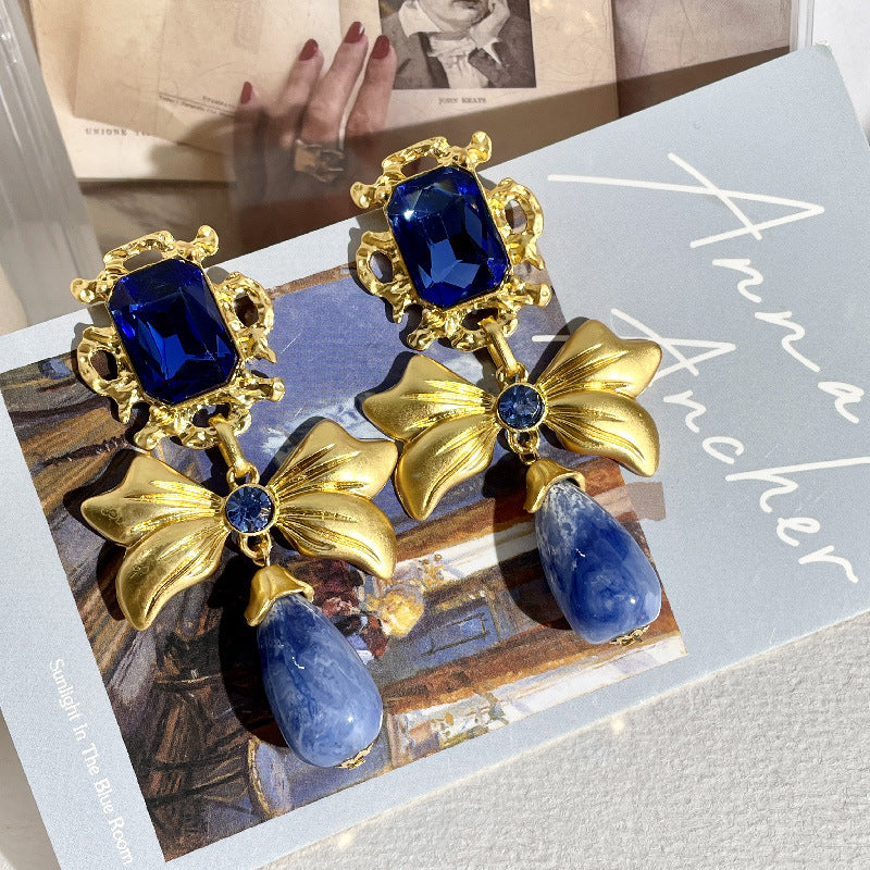 Middle Ancient Niche Retro Design Bow High Sense Earrings