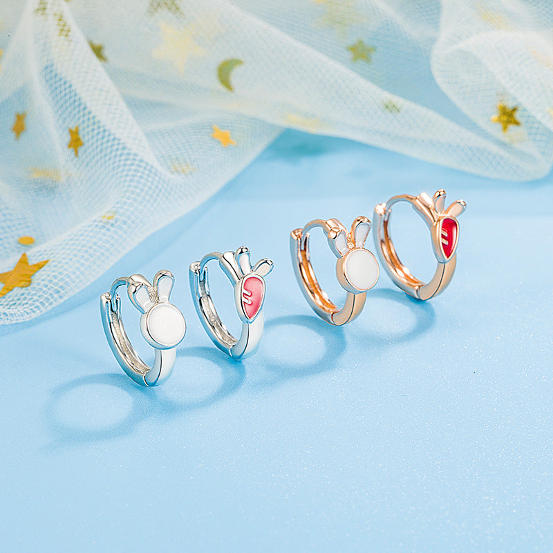 Women's Rabbit Radish Clip Graceful Petite Simple Cute Ear Buckle