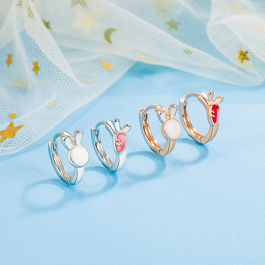 Women's Rabbit Radish Clip Graceful Petite Simple Cute Ear Buckle