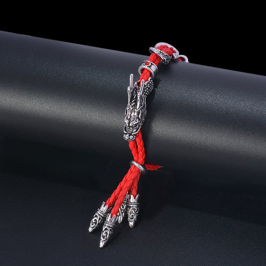 Men's Red Rope Dragon Accessories Vintage Faucet Bracelets