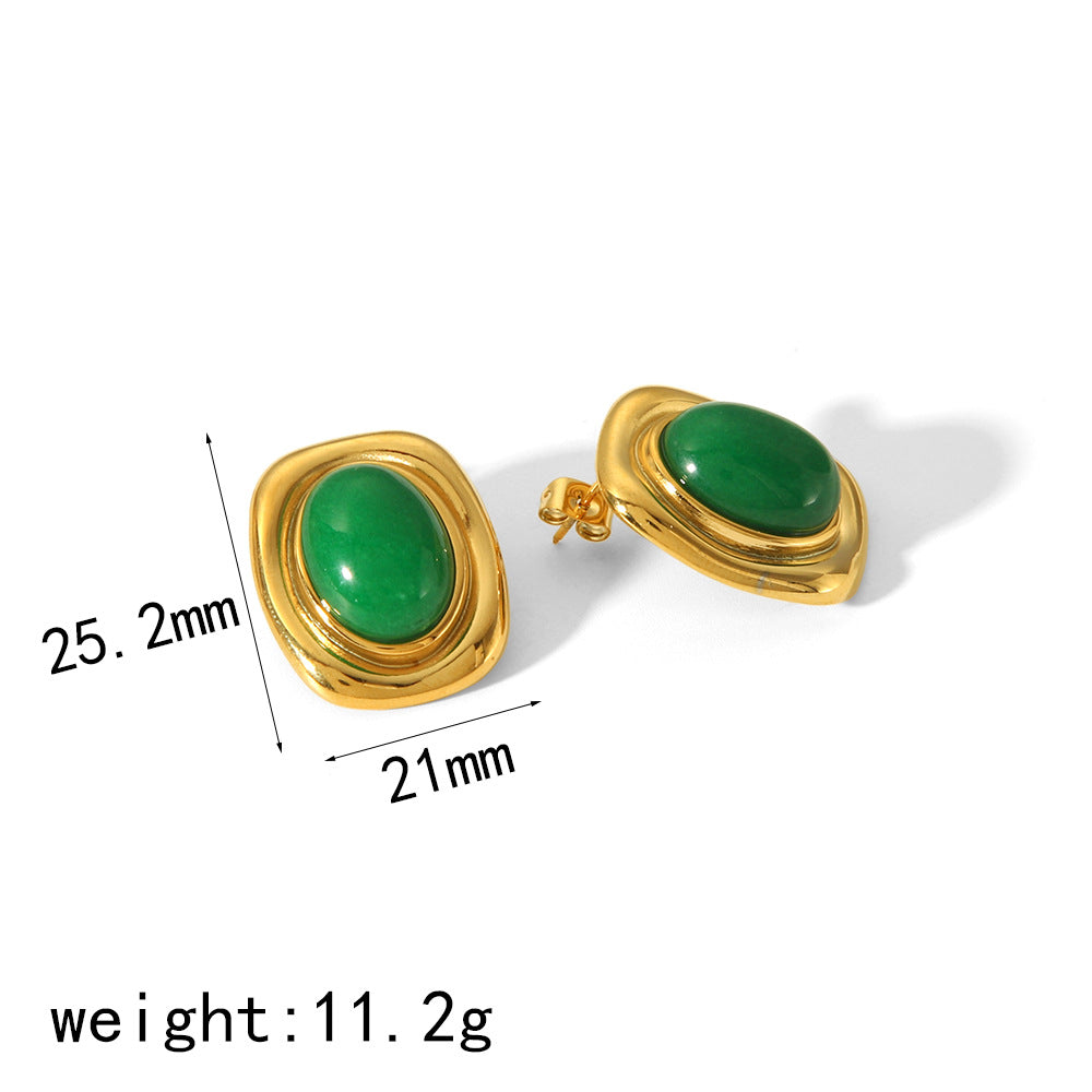 Women's French Style Retro Elegant Titanium Steel Ear Earrings