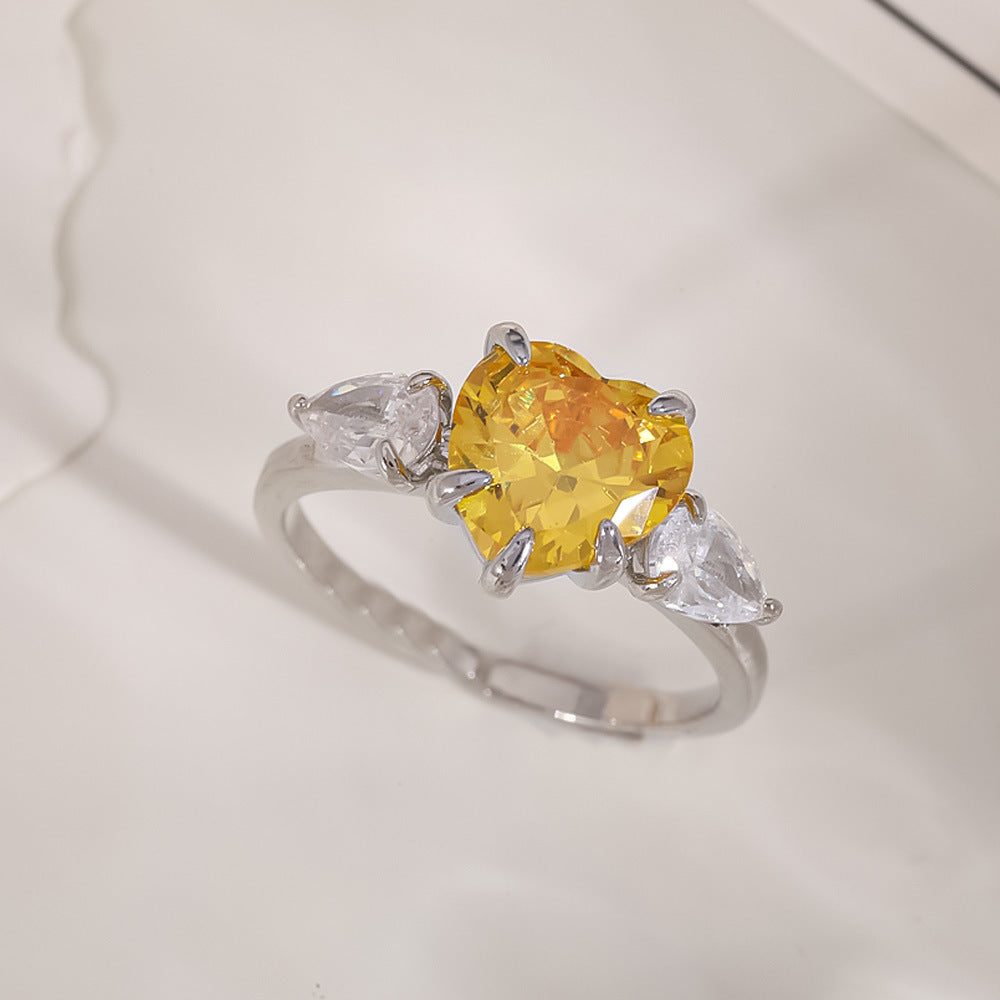 Women's Open-end Zircon Fashionable Classy Simple Cold Feeling Goddess Rings