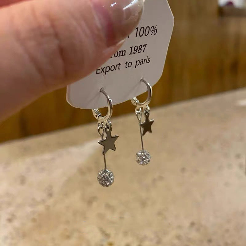 Women's Star Sparkling Zircon Refined Drop Dainty Clips Ear Buckle