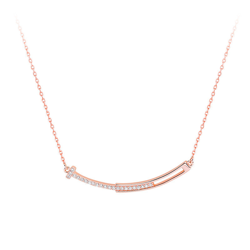 Women's Luxury High-grade Smiley Face Diamond Inlaid Clavicle Chain Necklaces