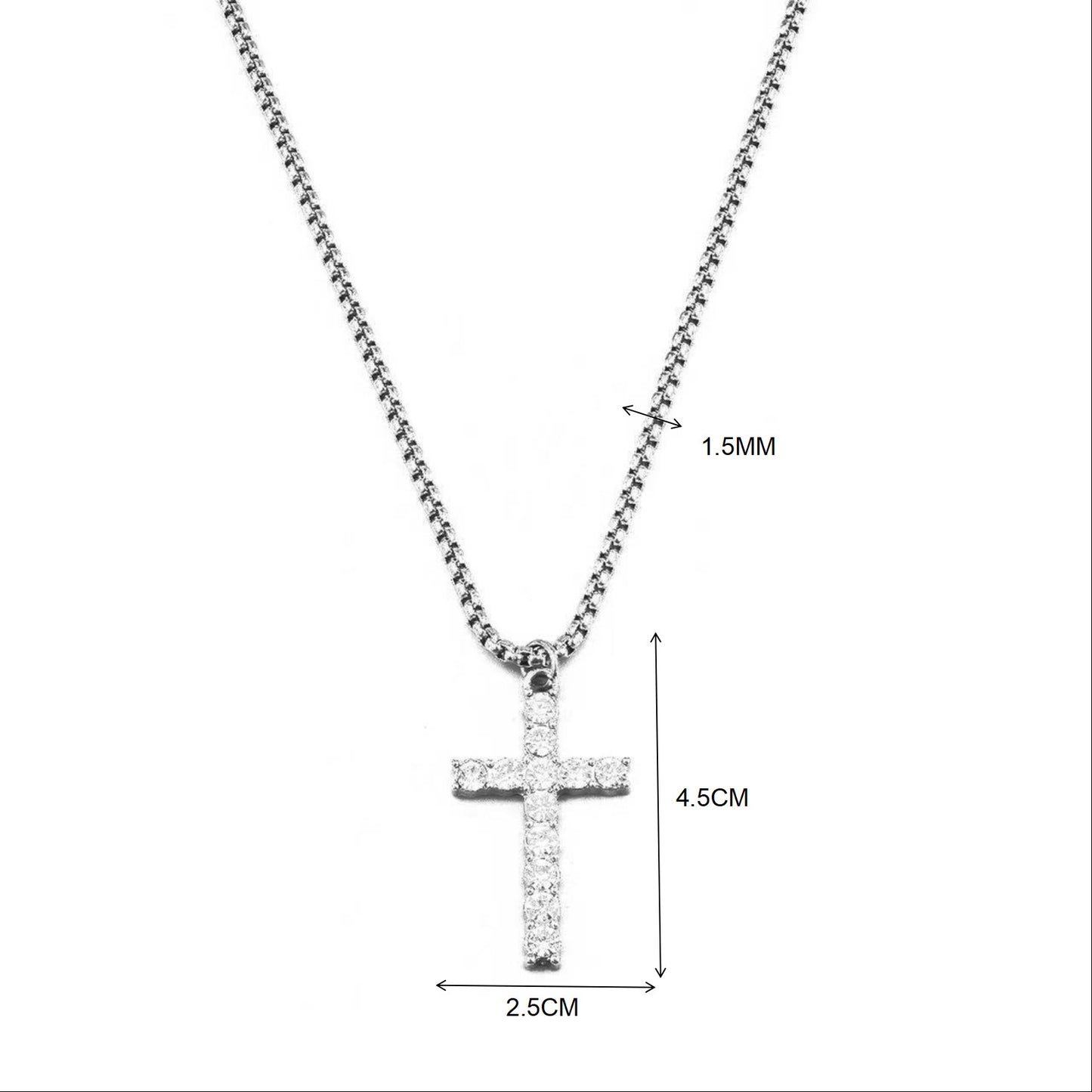 Titanium Steel High-grade Full Diamond Cross Fresh Necklace