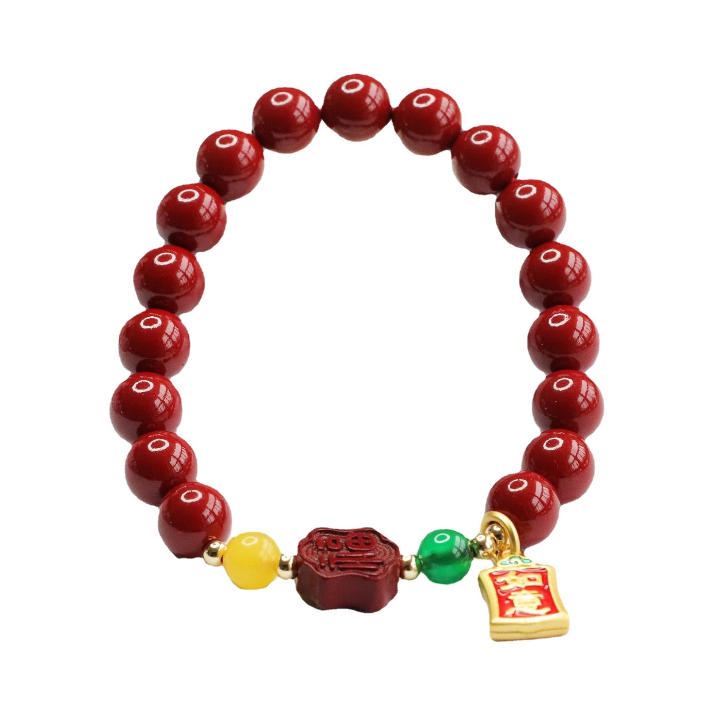 Cinnabar Purple Gold Sand Blessing Card Chalcedony Chinese Live Bracelets