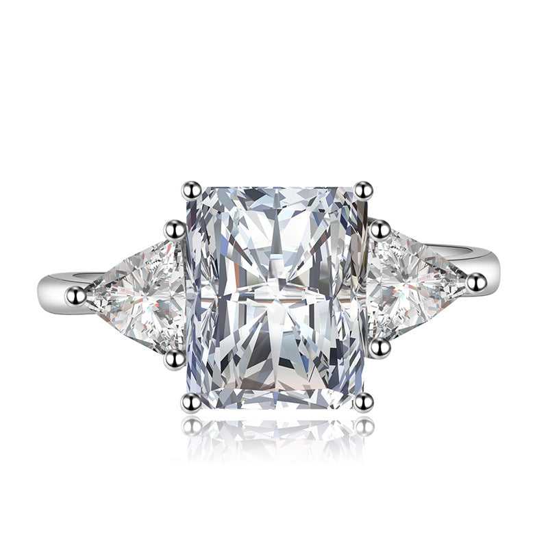 Square Diamond Female Geometric Triangle Open Engagement Rings