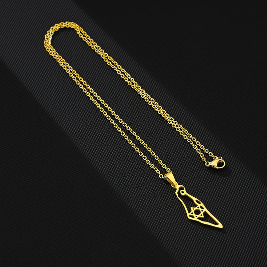 Geometric Ethnic Style Hollow Titanium Steel Israel Necklaces