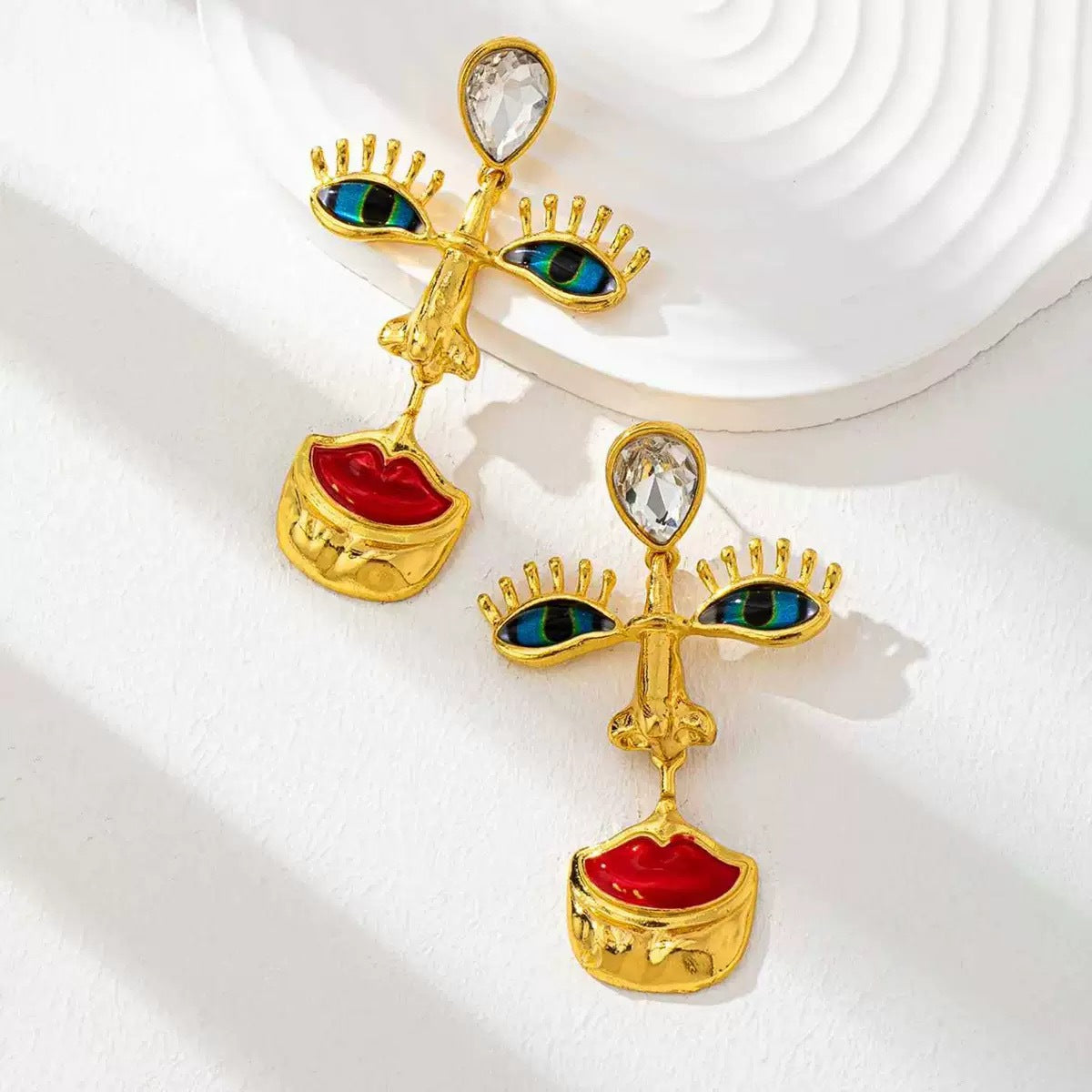 Red Lips Niche High-key Eardrop Personality Artistic Sense Light Luxury Earrings