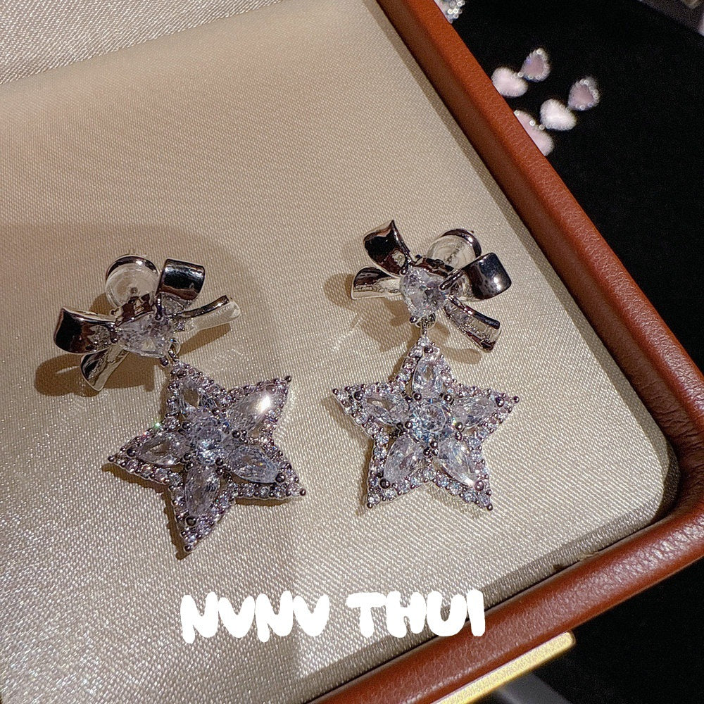 Fragrance Drip Glazed Butterfly Gem Rich Woman Colorful Flowers Rhinestone Earrings