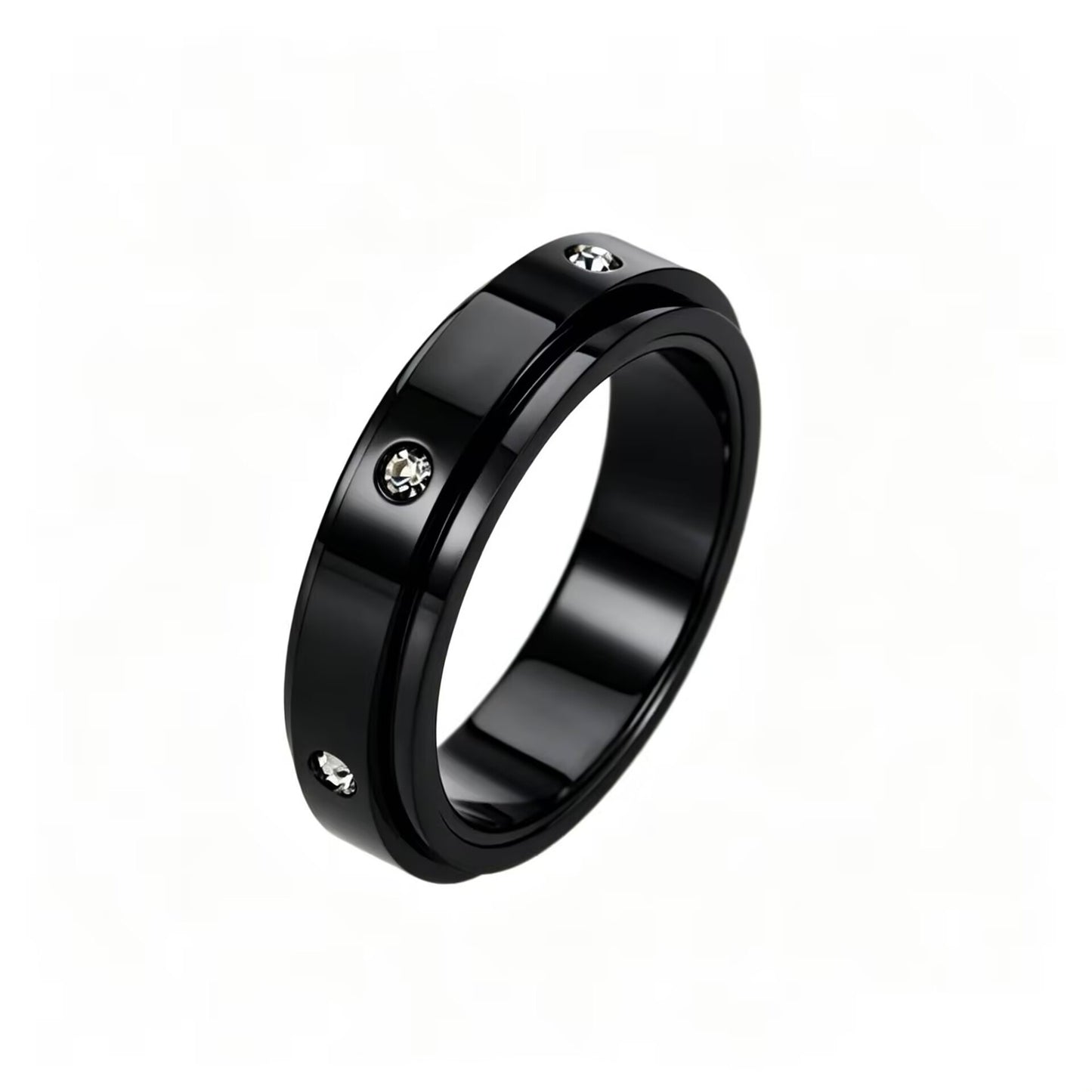 Rotating Titanium Steel Simple Female Hand Ring