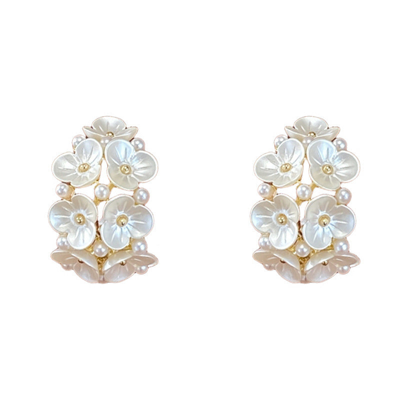 Spring Stylish Sweet Petals Shaped Ear Special Interest Light Luxury Rings