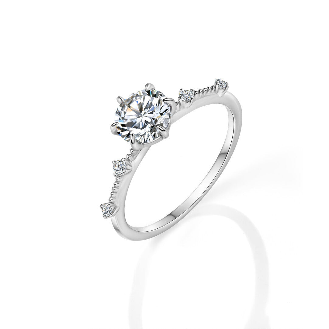 Women's Round Diamond Open-end Zircon Korean Style Cool Feeling Exquisite Fine Ring