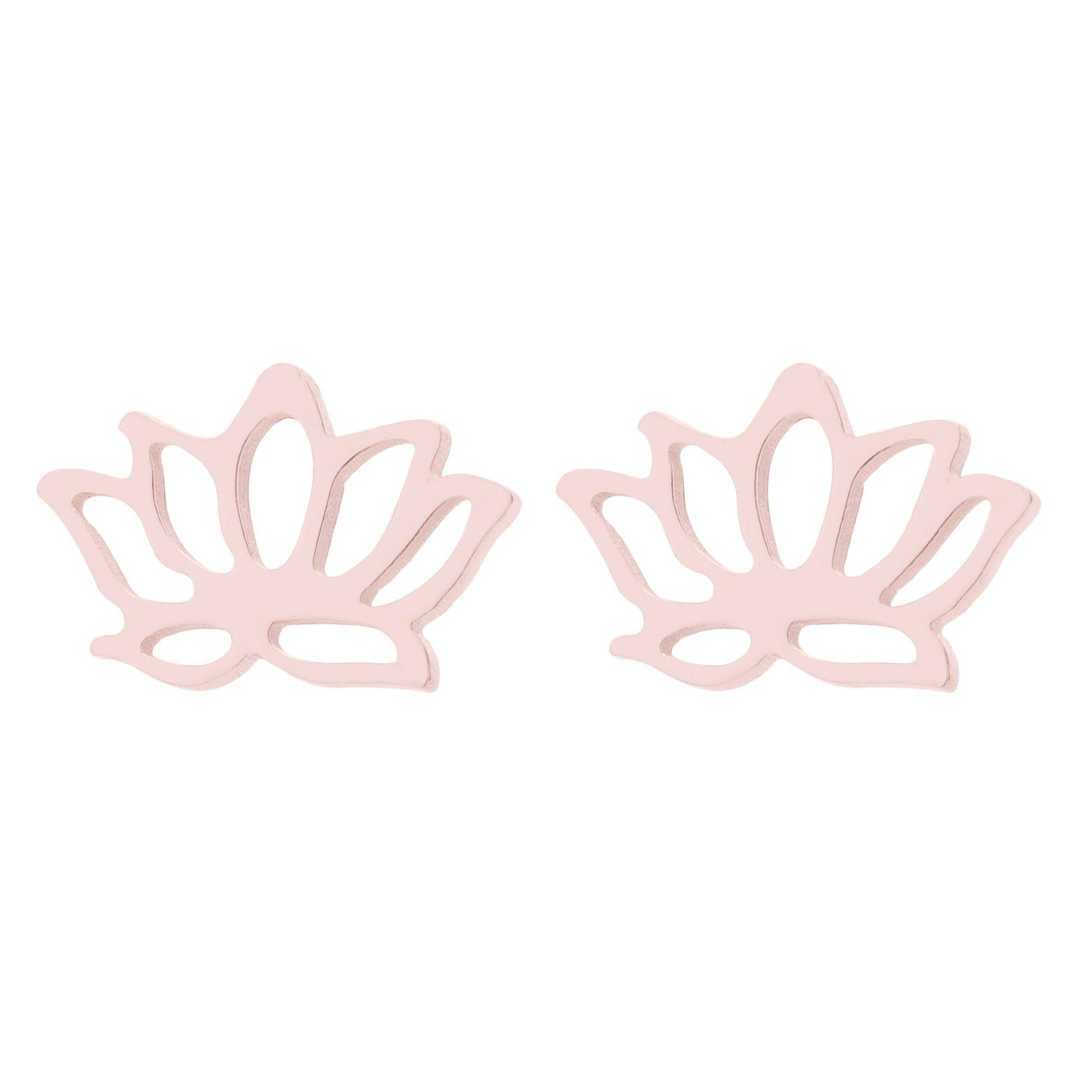 Lotus Ear Bone Hollow Origami Stainless Stud Earrings