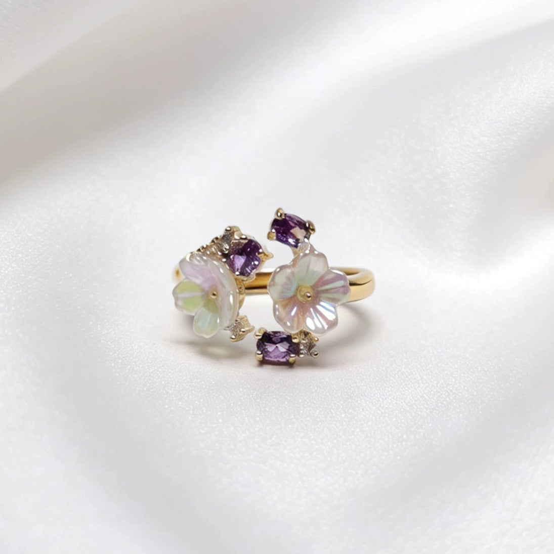 Light Luxury Full Rhinestone Zircon Retro Opening Personality High Sense Rings