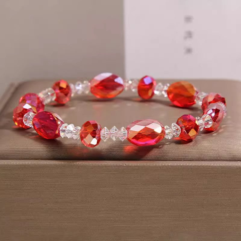 Champagne Gold Shining Cut Crystal Light Luxury Minority High Sense Bracelets