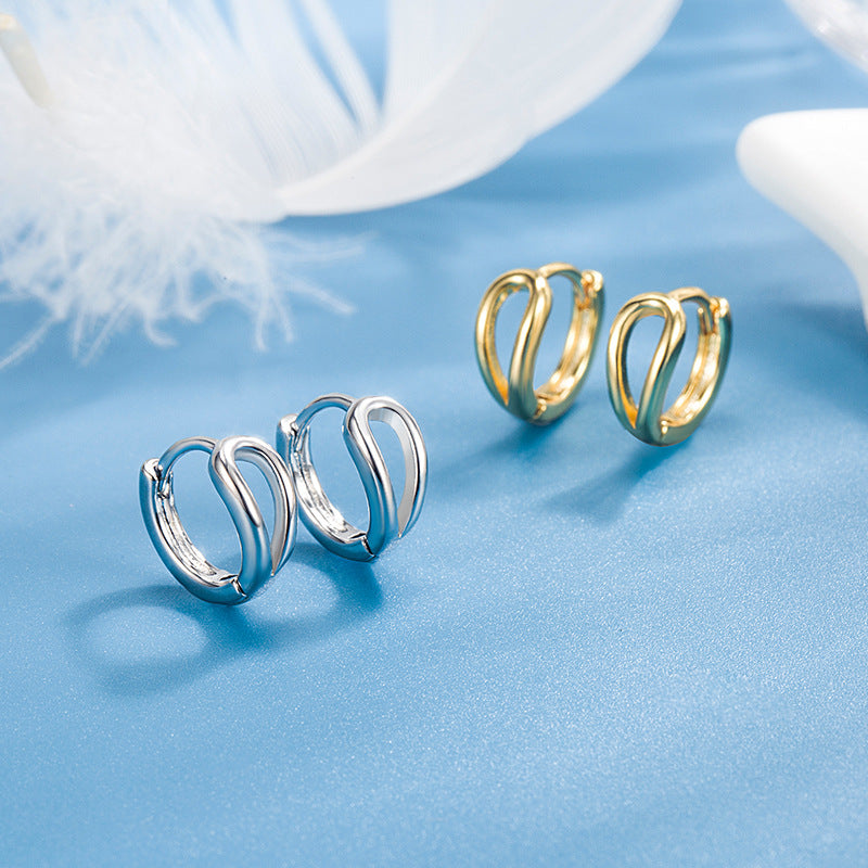 Women's Simple Hollow Water Drops Clip Trendy Ear Buckle