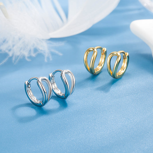 Women's Simple Hollow Water Drops Clip Trendy Ear Buckle