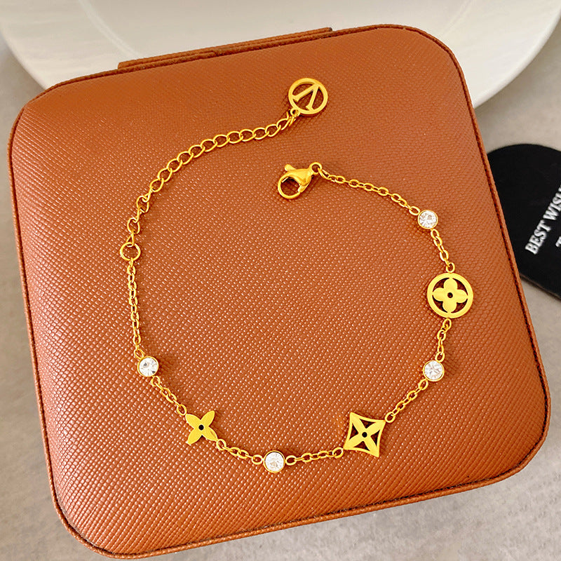 Light Luxury Micro Inlaid Zircon Woven Wire Mesh Fashion Temperament Bracelet