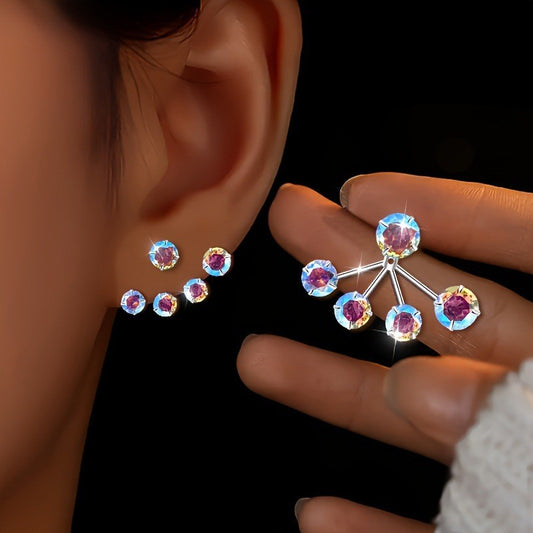 Women's Unique Design Colorful Flower Bracket Elegant Exquisite Stud Earrings