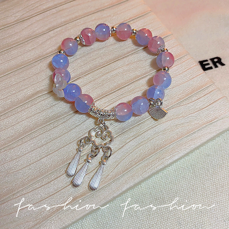 Women's Beaded Retro High-grade Versatile Cinnabar Style Bracelet
