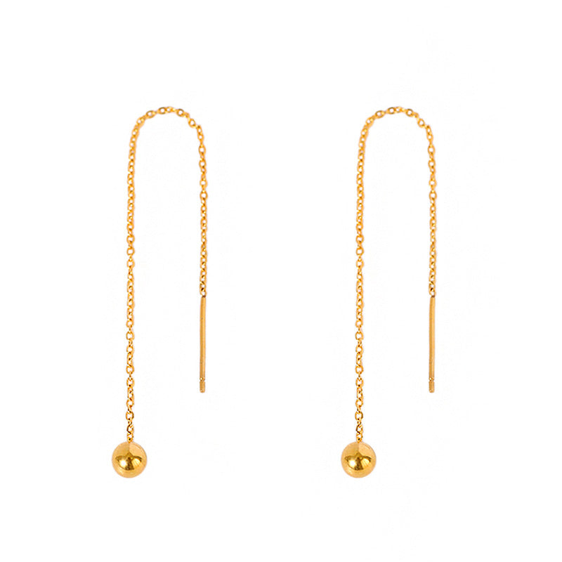 Women's Balls Titanium Steel Tassel Trendy Gold Ear Line