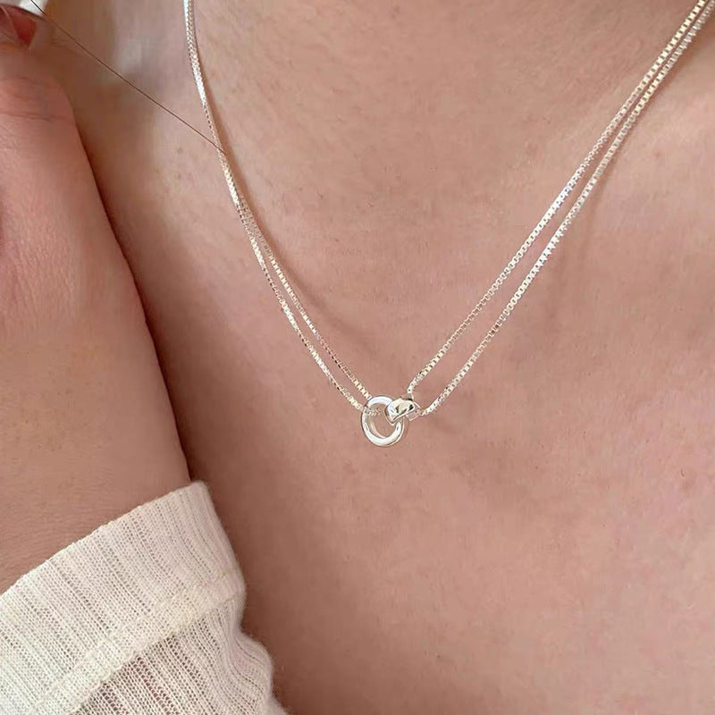 Ocean Heart Female With Hearts Clavicle Chain Necklace