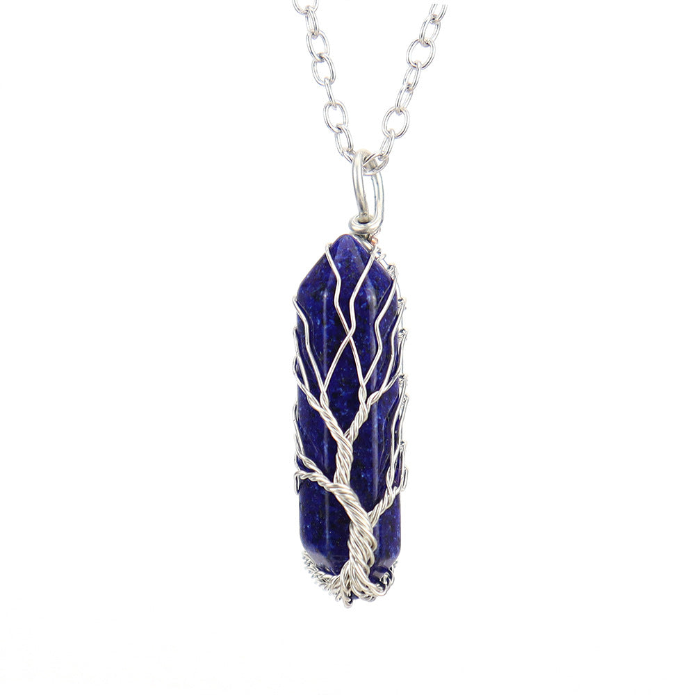 Live Broadcast Natural Hexagon Prism Winding Lucky Tree Crystal Necklaces