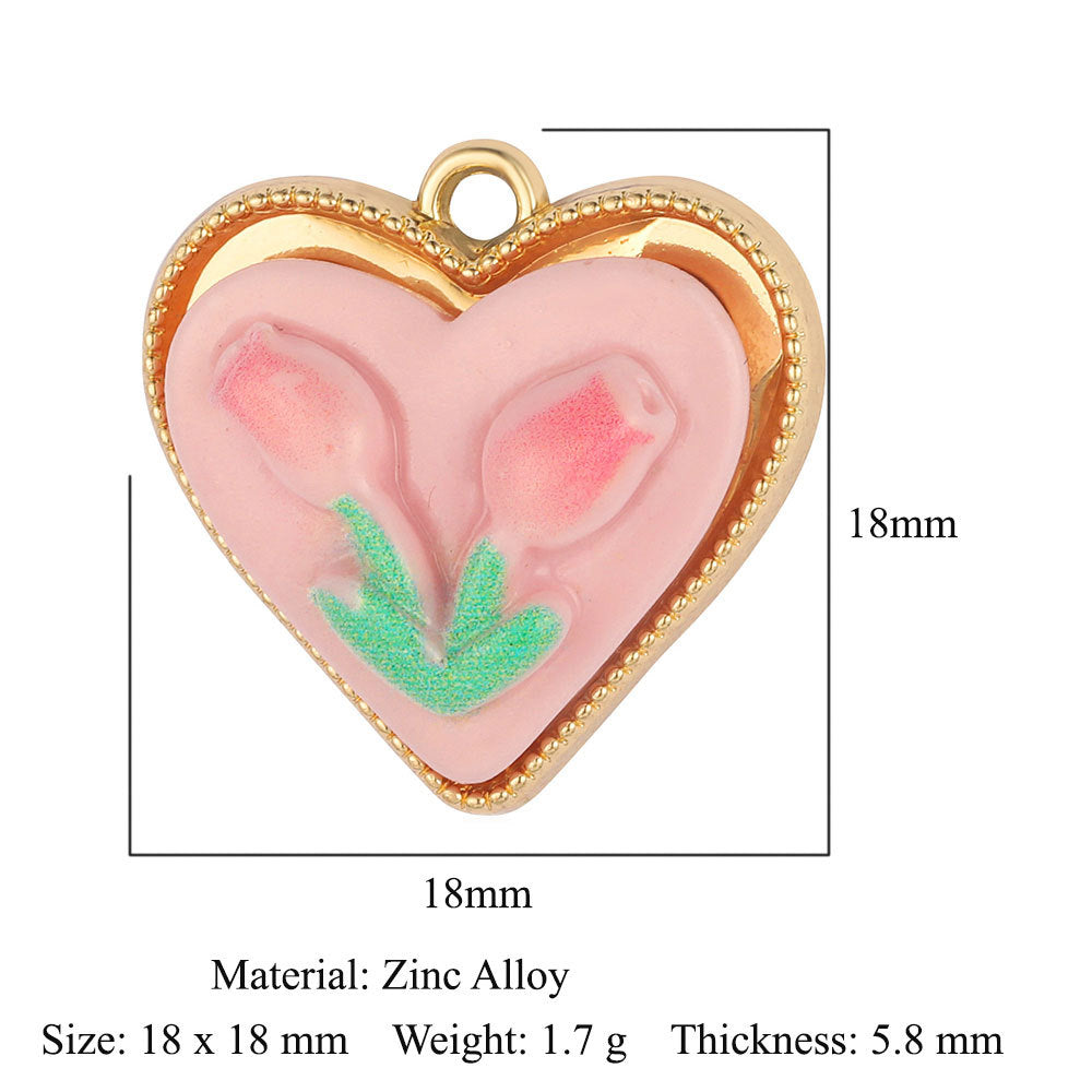 Lock Love Beat Alloy Flower Rose Pendants