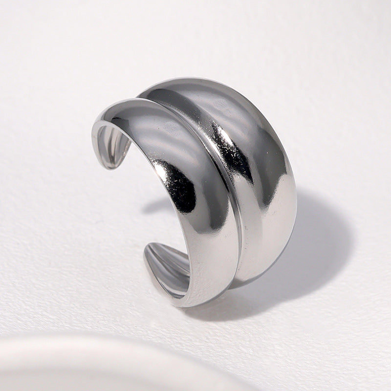 Steel Fashion Simple Classic Retro Gold Ring