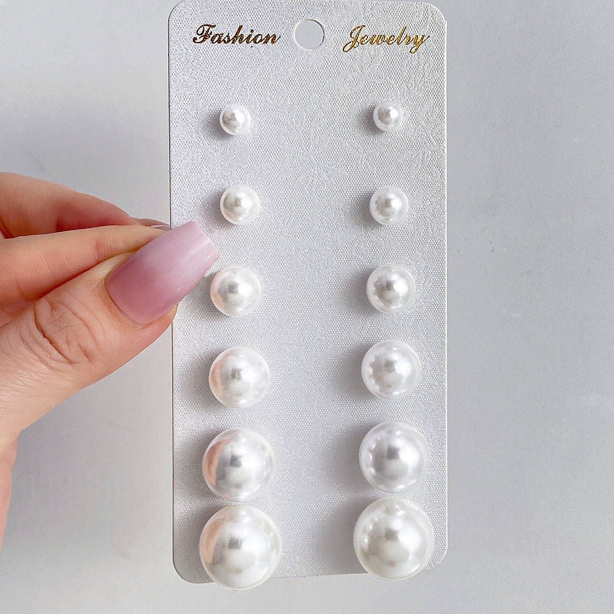 Women's Geometry Pattern Ear One Card Commuter Imitation Pearl Earings Earrings