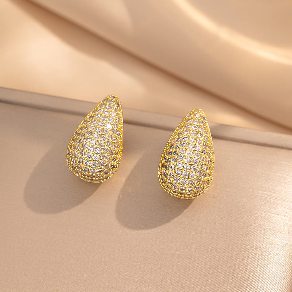 Simple Classic All Match Fashion Zircon Earrings