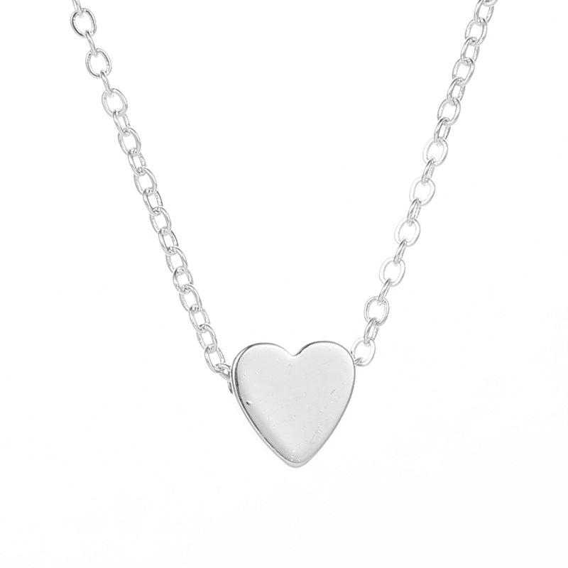 Loving Heart Female French Entry Lux Design Peach Clavicle Chain Necklaces