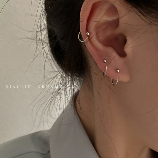 Ear Female Simple Cold Style Small Circle Bone Earrings